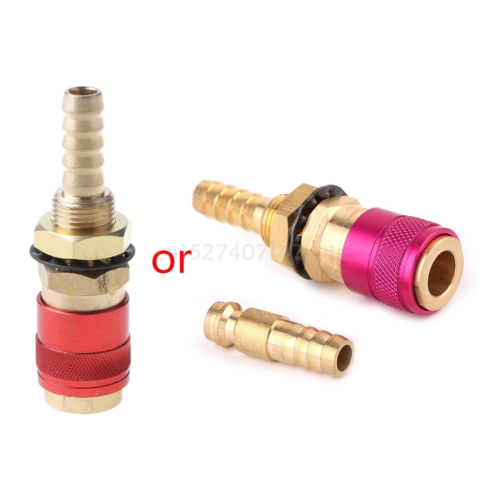 Water Cooled Gas Adapter Quick Connector Fitting For TIG Welding Torch +8mm Plug Random Color
