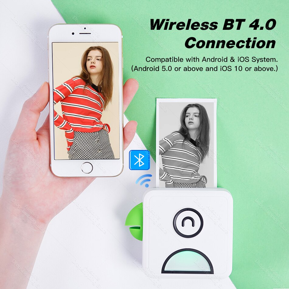 Photo Printer Pocket Thermal Label Printer Portable Bluetooth Wireless Receipt Label Sticker Printer Paper Poooli L1