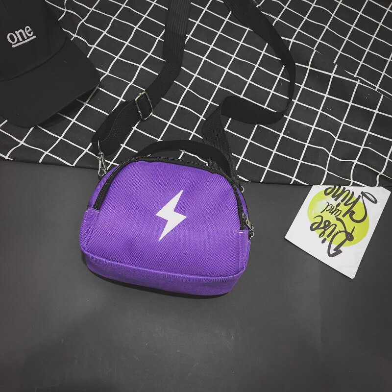 101818 adolescent petit décontracté toile messenger sac: VIOLET