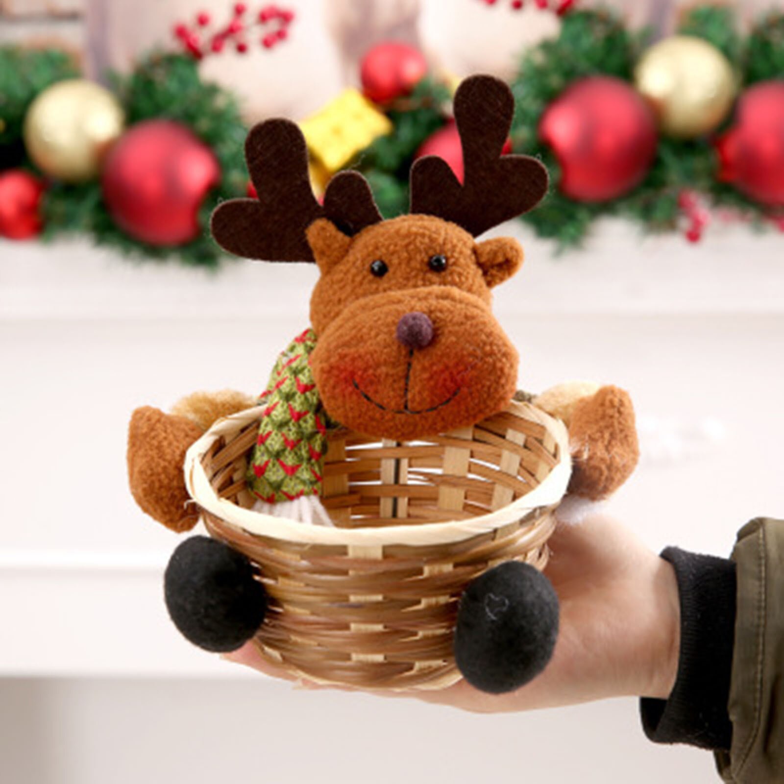Christmas Candy Storage Basket Decoration Santa Claus Storage Basket Products For Christmas Candy Container: B