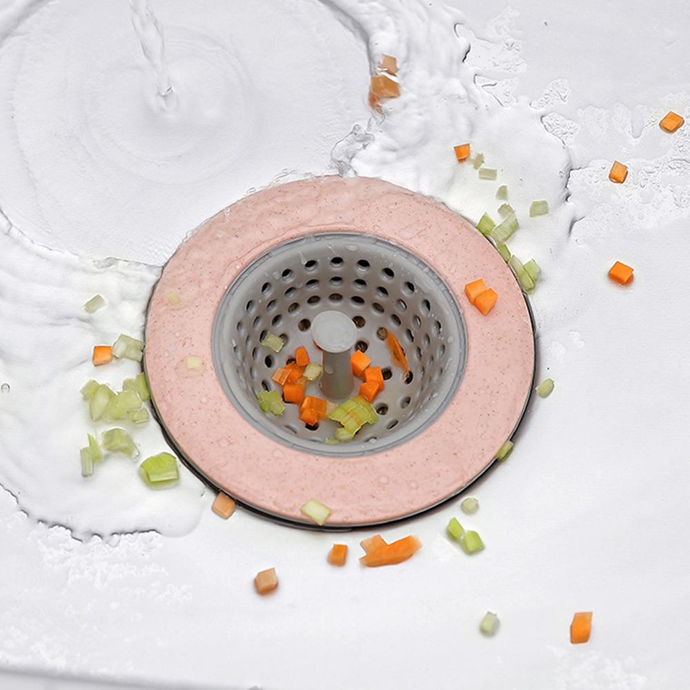 Kök filter silikon vete halm sil badrum dusch avlopp handfat avlopp täcka avlopp hårfilter 4 färg valfritt