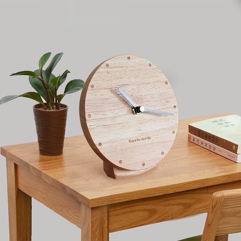 Simple Square Cement Desk Clock - Minimalist Nordic Style, Sandstone Brown, For Office Or Home Decor - View #9