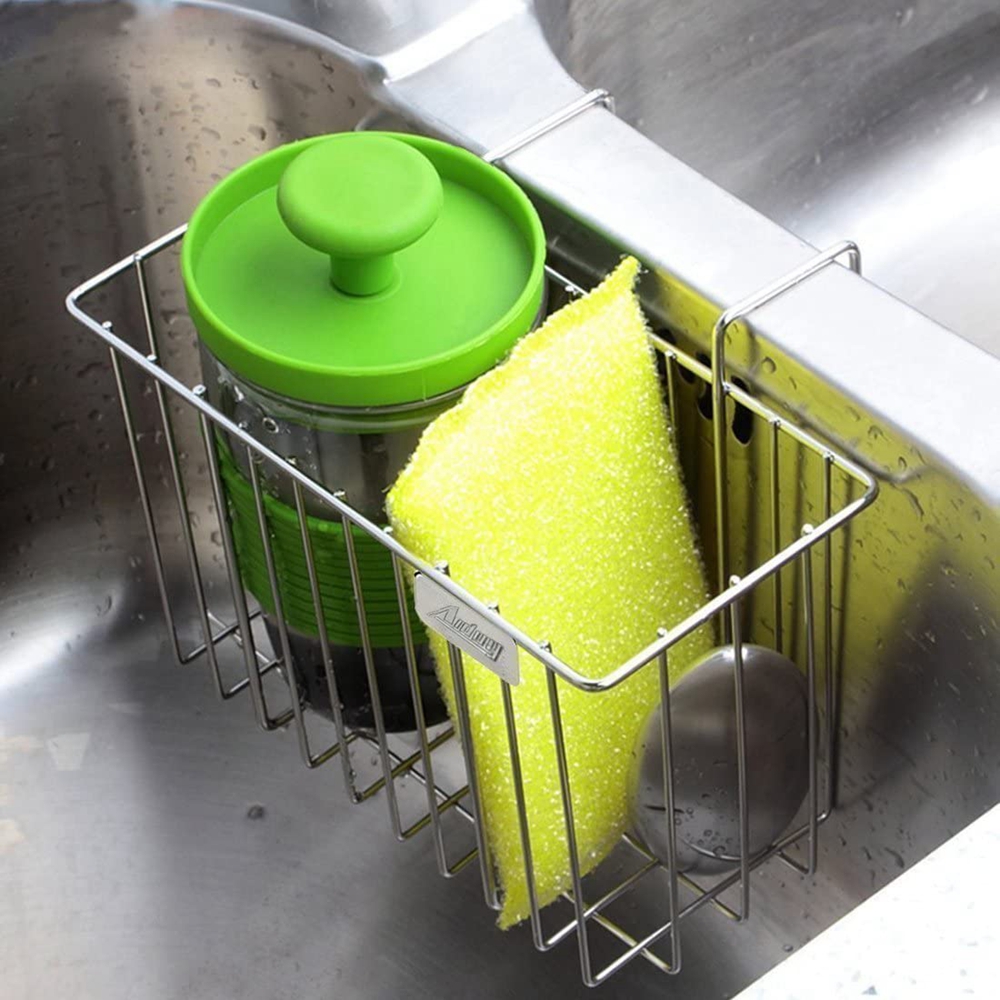 Durable Hanging Waste Basket Home Sink Accessory Sink Basket Kitchen Supplies Sponge Holder Drainer Rack