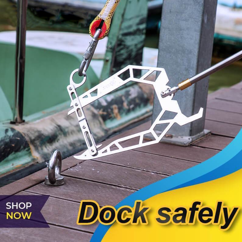 Dock Locking Ring Port Terminal Link U Shaped Threader Yacht Boat Dock Hook Telescopic Threader Tool For Grabbing Gear Bags