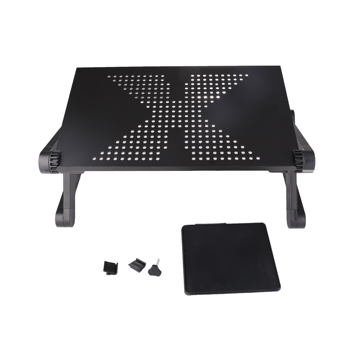 Suporte de mesa ajustável do portátil da liga de alumínio cama dobrável pernas notebook riser leitura bandeja titular com mouse pad