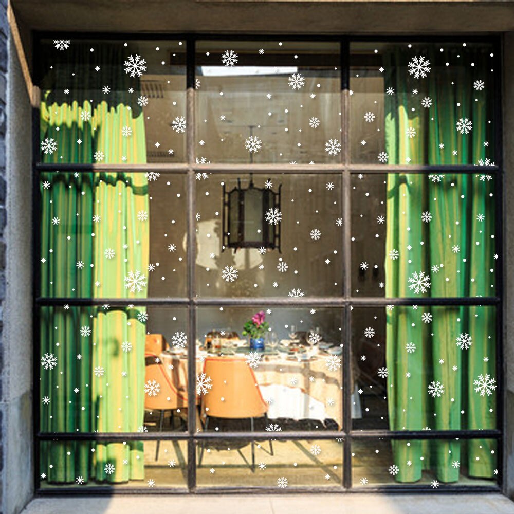 Flying Snowflake Static Sticky Window Kids Room Christmas Wall Sticker Home Decor Decorating Year Window Wallpaper