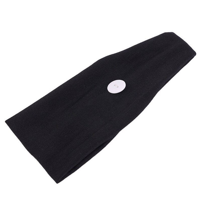 1Pc Effen Kleur Katoen Elastische Yoga Haarband Hoofdband Comfortabele Sport Gym Anti-Slip Slim Haarband Voor sport Hoofdband Tulband: BK