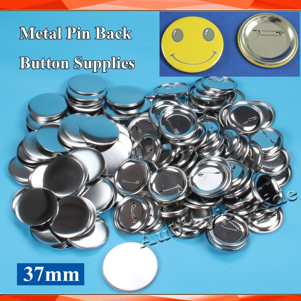1-1/2 " 37mm 200 sæt pro alle stål badge knap maker pin back metal pinback knap forsyningsmaterialer