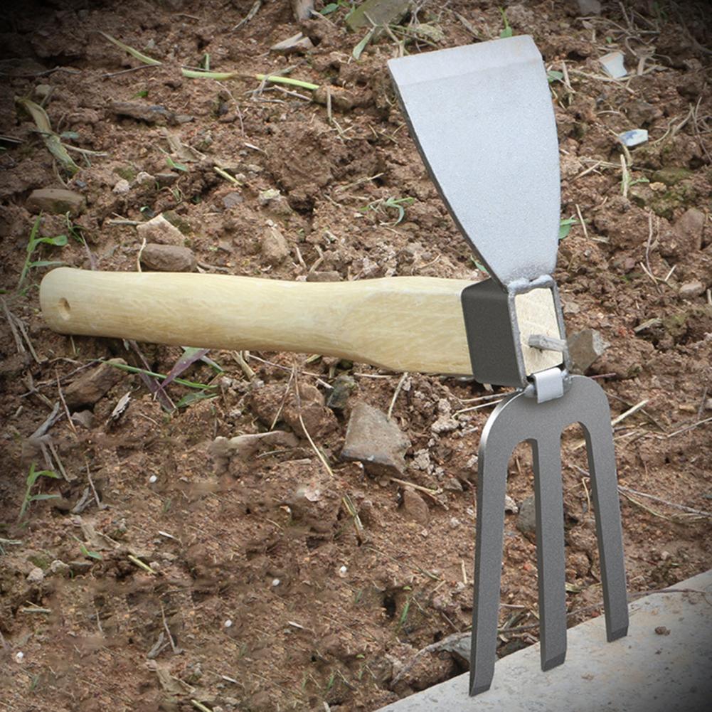 Gartenhacke, leichte Holzgriff-Stahl-Garten-Hand-Unkrauthacke, robuste Mehrzweck-Unkrautsichel für die Gartenarbeit