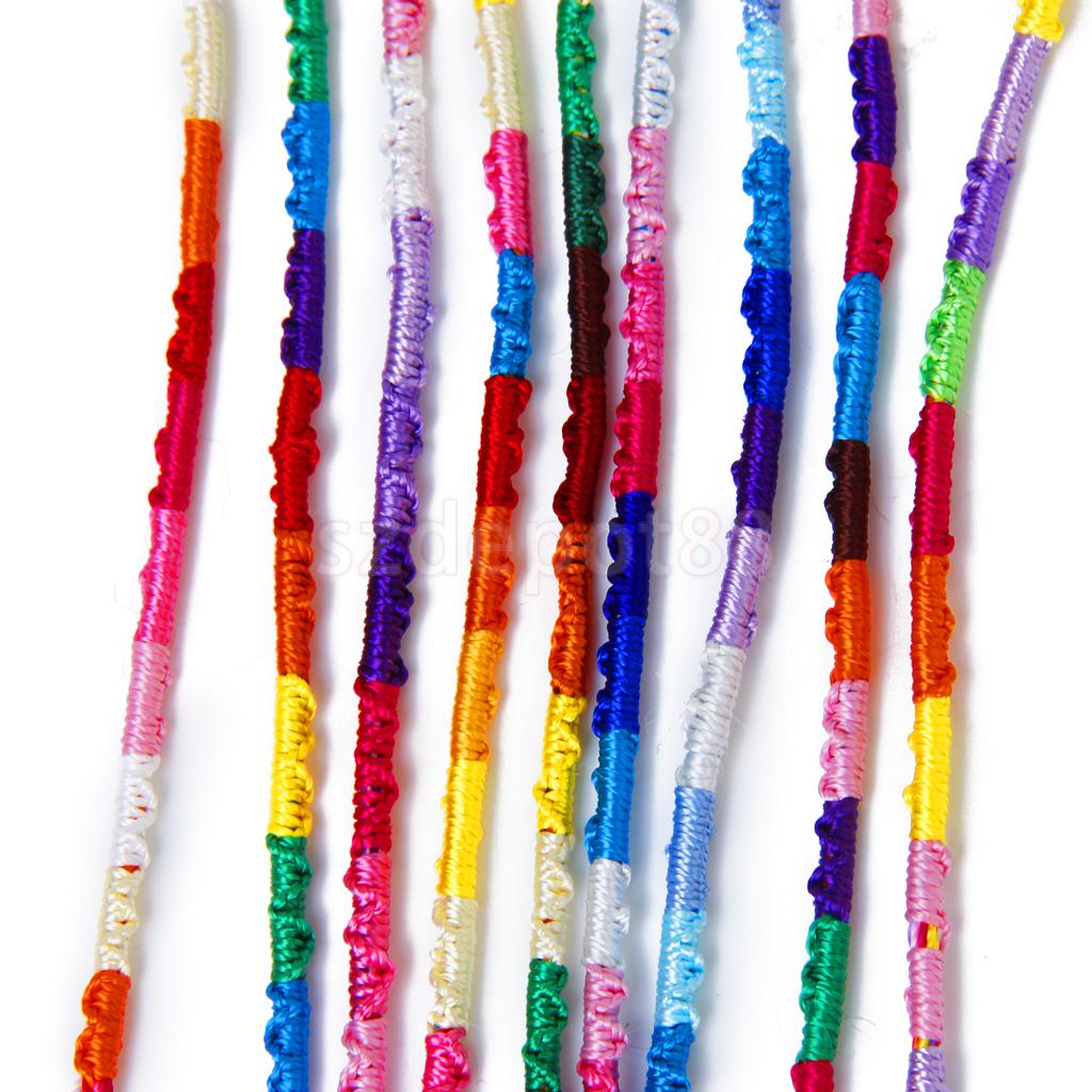 Brand 9 Colorful Handmade Braided Thread Friendship Bracelets Ankle Bracelet Hippie #2 (Random Color)