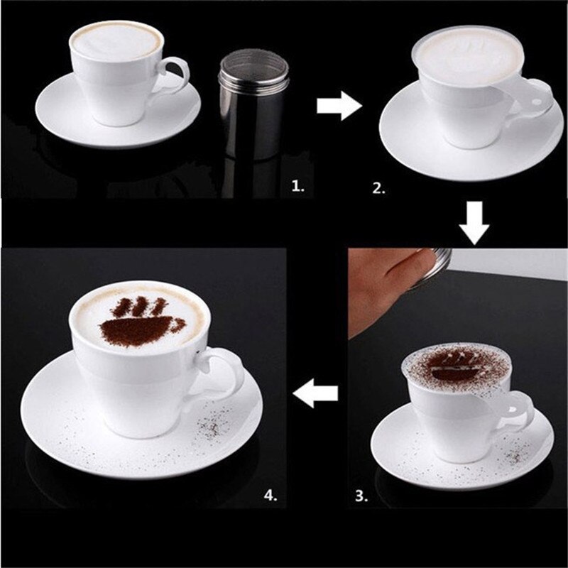 16 stuks/set keuken koffie sjablonen mal decor cappuccino koffie barista sjablonen sjabloon strooipad stoffer koffie spray gereedschap