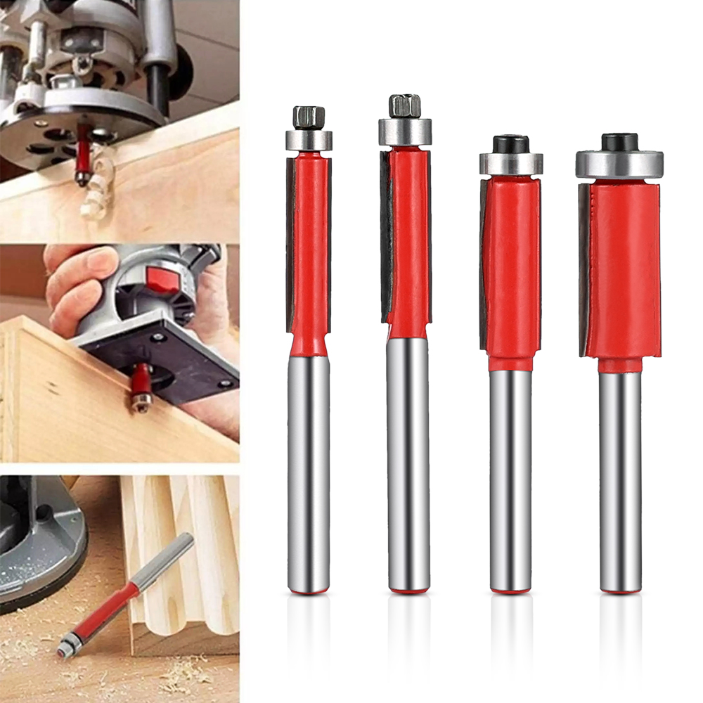 4 stk 6mm skaft 1/2 &quot; spyle listverk fres med pilsner til tre wolframkarbid freser til trebearbeidingsverktøy