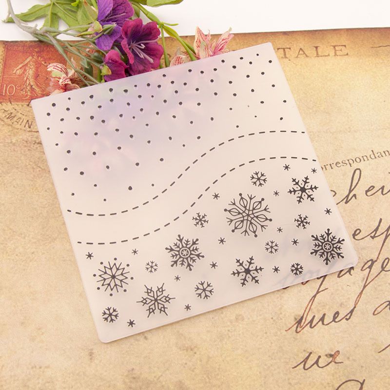 Snowflake Plastic Embossing Folder Template DIY Scrapbook Photo Album Card Making Decoration Handmade Crafts