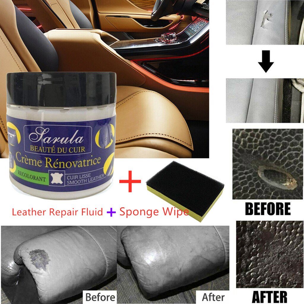 Cuir vinyle Kit de réparation Auto siège de voiture canapé manteaux trous éraflure fissures déchirures cuir liquide réparation outil restauration voiture cuir