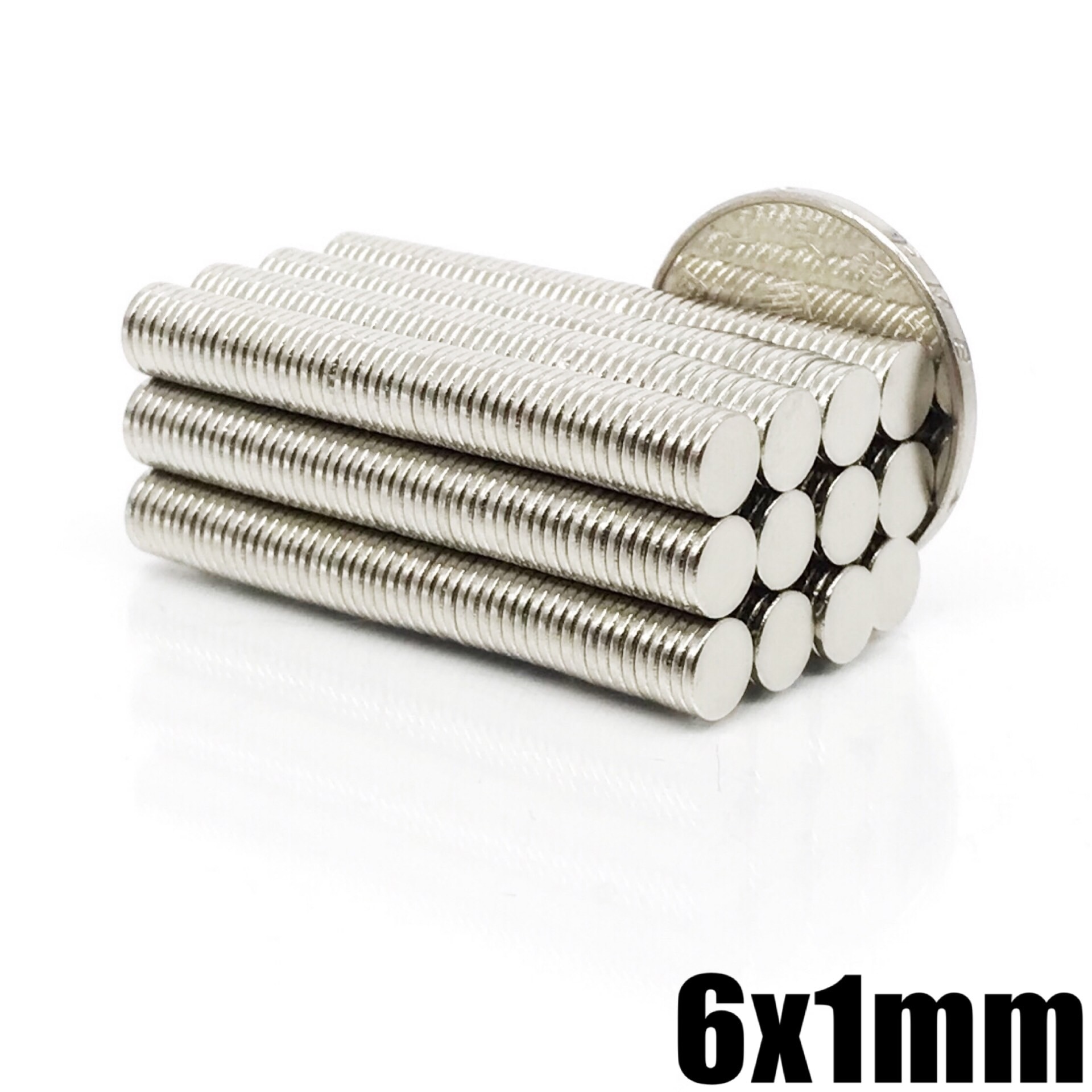 20/50/100/200/500/1000Pcs 6X1 Sterke Cilinder Rare Earth Magneet Neodymium Bulk vel N35 Mini Kleine Ronde Magneten Disc 6*1