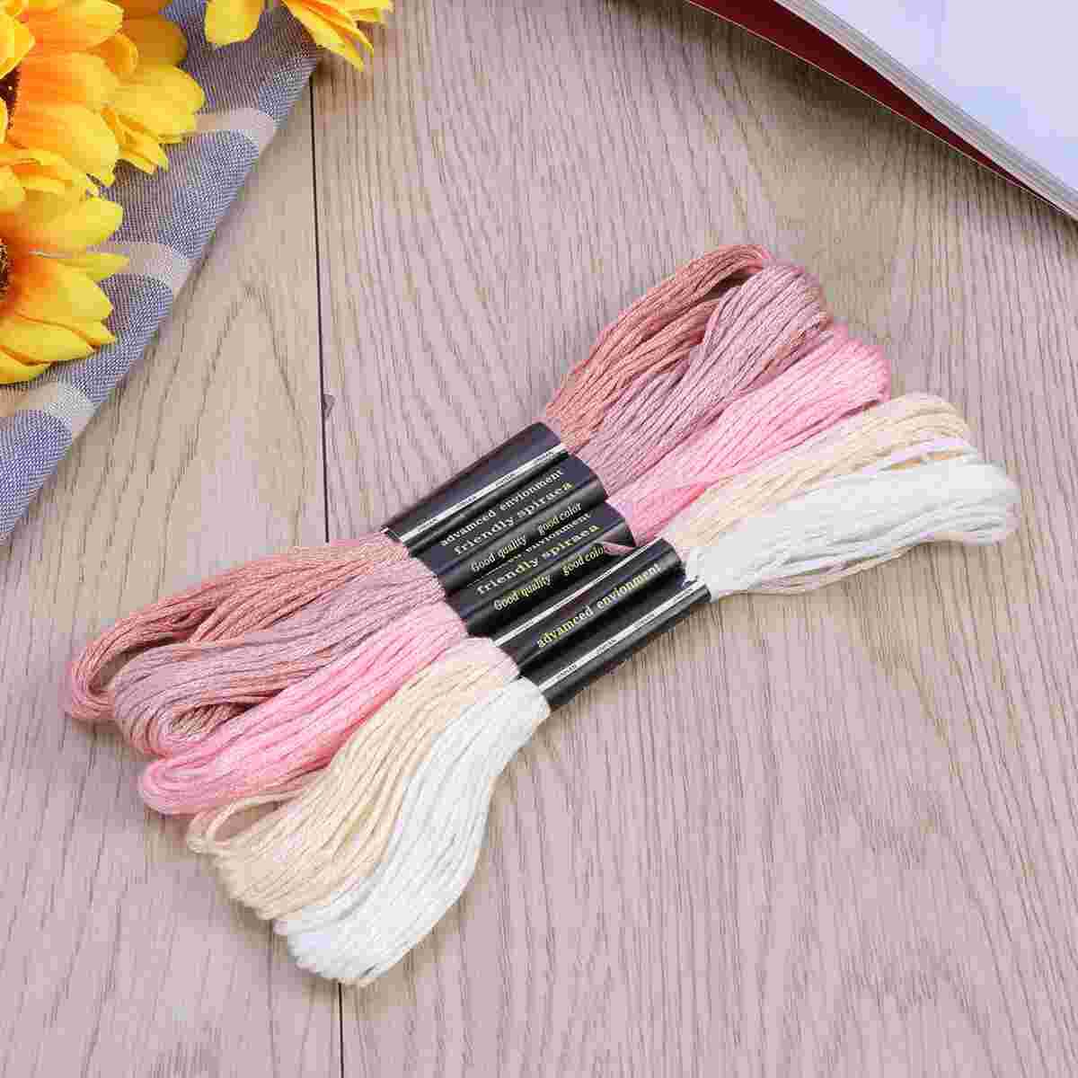 100 Skeins of 8M Multi-color Cotton Cross Stitch Embroidery Threads Floss Sewing Threads (Random Color)