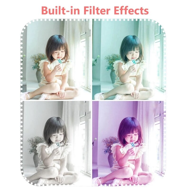 Videocámara Digital para niños, cámara de vídeo con enfoque automático de 15M píxeles, grabación de vídeo con temporizador, pegatina de filtros incorporada