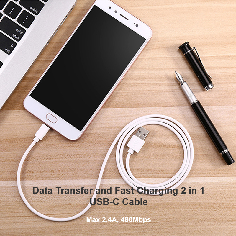 Usb Kabel Type C/Micro Kabel 5ft, 2 In 1 Data En Opladen Kabel Voor Mobiele Telefoon, laptop, Opladen Station, Power Bank, Tablet