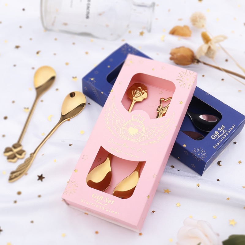 Tea Coffee Mixing Spoon Gold Spoon Long Handle Dessert Stainless Steel Vintage Teaspoons Drink Tableware Unique Shape