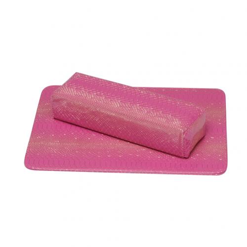 Schlange Haut Tisch Pad Hand Kissen Schwamm Arm Rest Kissen Nail art Weiche Hand Ruht Nagel Matte Pad Salon Maniküre werkzeug: Rose Red Set