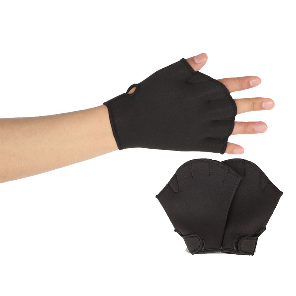 Deportes de natación guantes de remo mano de malla natación entrenamiento buceo guantes sin dedos guantes acuáticos surf agua natación guantes