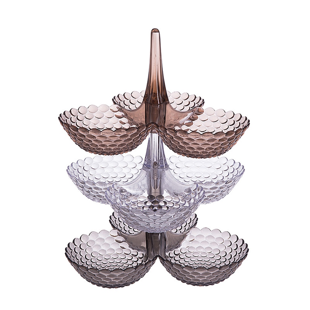 Stacked European Storage Tray Multi-layer Plastic Plate Dried Fruit Snack Platter Bowl Table Snack Candy Trays Rack storage