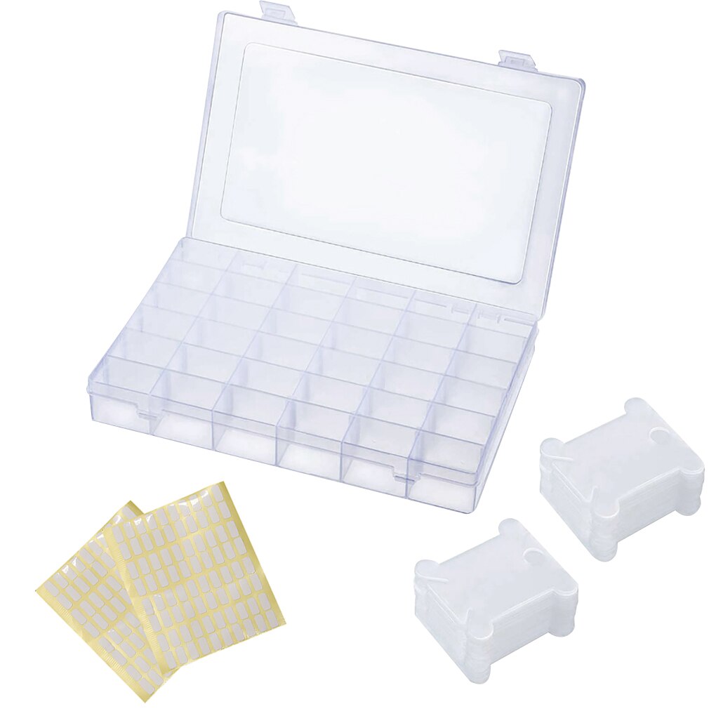 Plastic Embroidery Floss Organizer Box 36 Grid Thread Bobbins Container Cross Stitch Sewing Storage DIY Sewing Accessories Set: type1