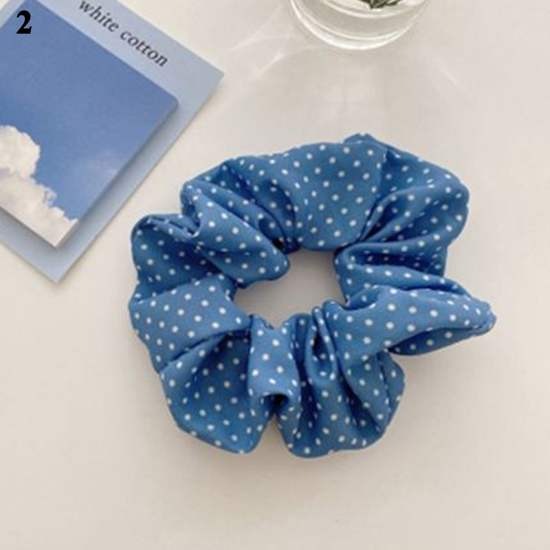 Scrunchies con estampado Floral coreano para mujeres y niñas, lazos para el cabello, diadema de rosa de tulipán, cuerda para el cabello, accesorios para el cabello, soporte para cola de caballo: Gris rosáceo pálido