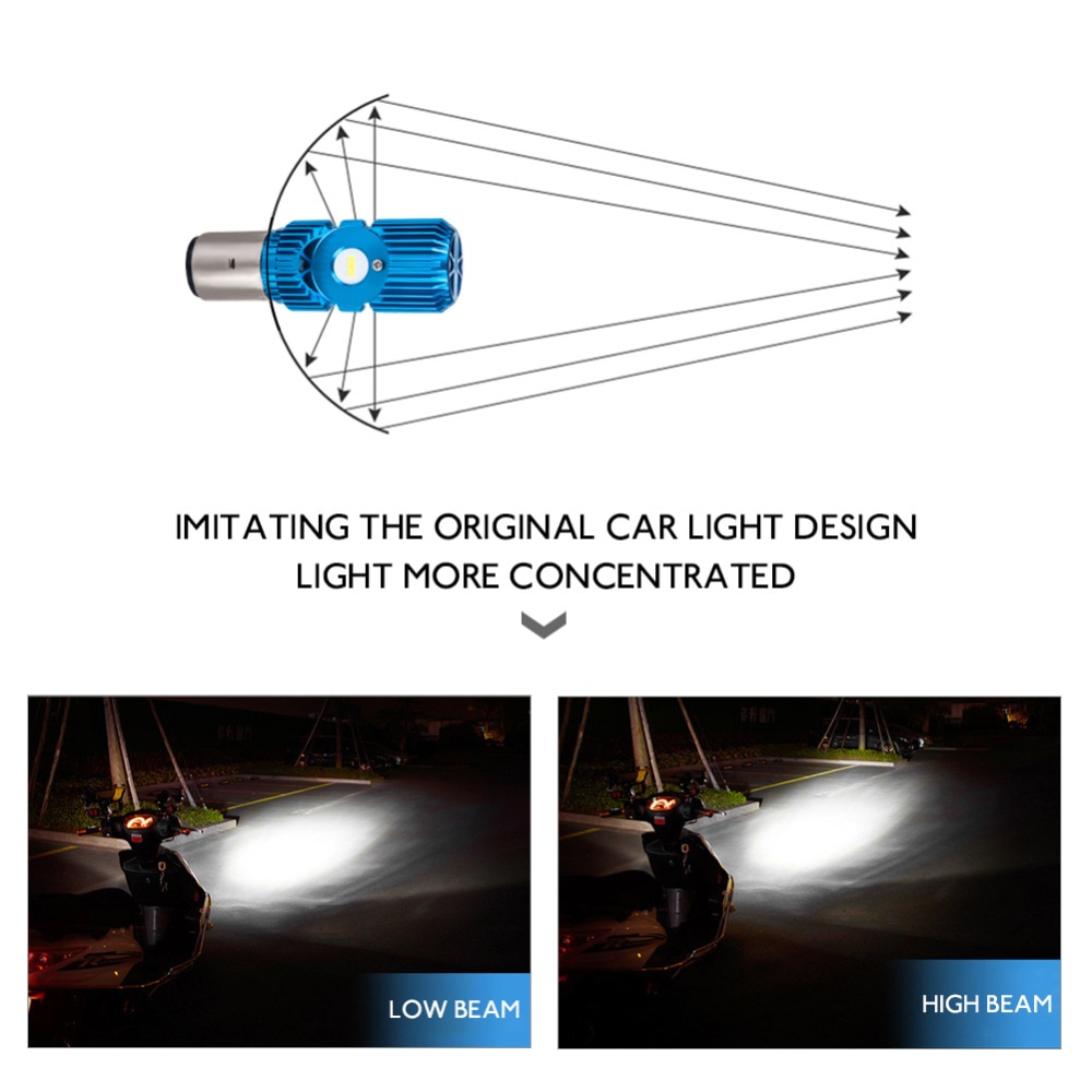 VooVoo LED H4 BA20D HS1 Moto Motorfiets Koplamp Lampen Lamp 2400LM 6000K 20W H4 Led Motor Elektrische Auto scooter Verlichting