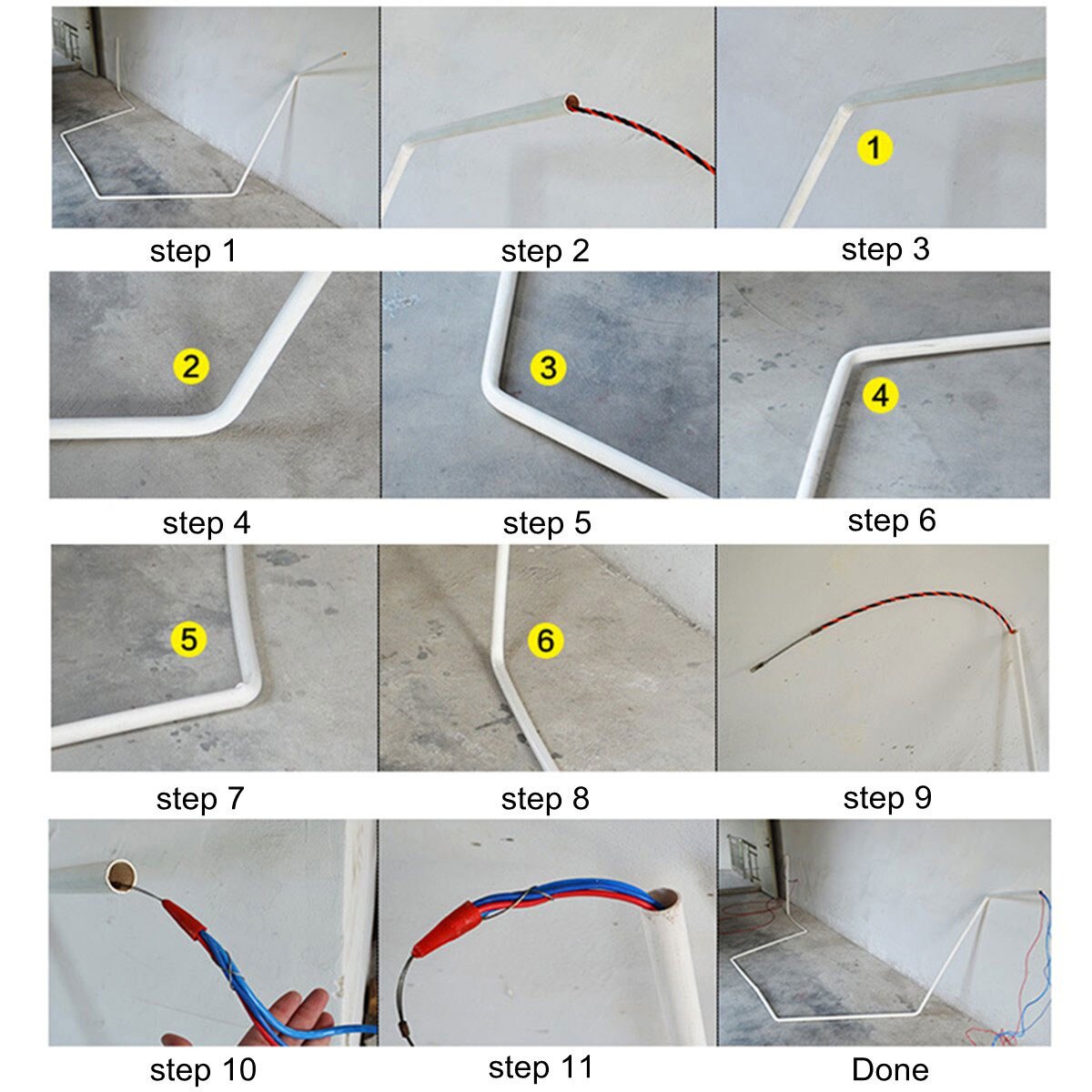 5/10/15/20/25/30M 4MM Cable Puller Fish Tape Yellow Cable Fiberglass Fish Tape Reel Puller Fiberglass Metal Wall Wire Conduit