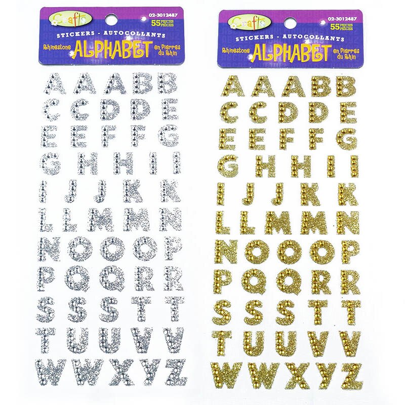 1 sheet Glitter Alfabet Strass Zelfklevende Scrapbooking Stickers Craft Accessoires DIY PC Telefoon Decor Letters Sticker