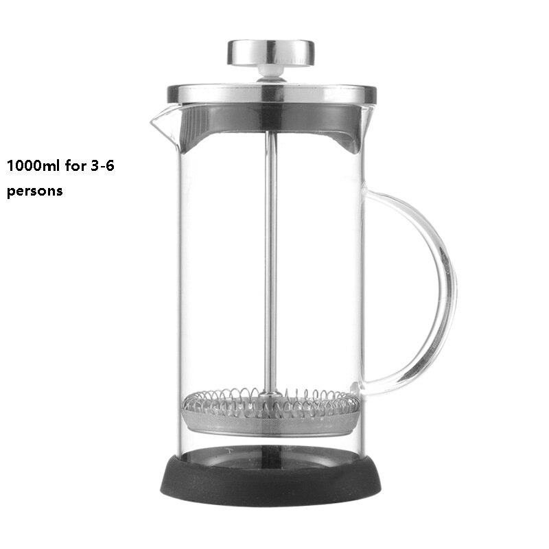 Yksinkertainen ranskalainen kahvinkeitin ja viileä vedenkeitin siivilä teekannu vesisuodatin kannu kannu kapasiteetti 12oz,20oz,32oz: 1000ml
