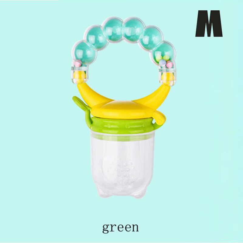 Pasgeboren Baby Fruit Muziek Bijtring Tepel Voedsel Mordedor Bite Baby Siliconen Bijtringen Veiligheid Feeder Bite Voedsel Bijtring Mondverzorging: Green M