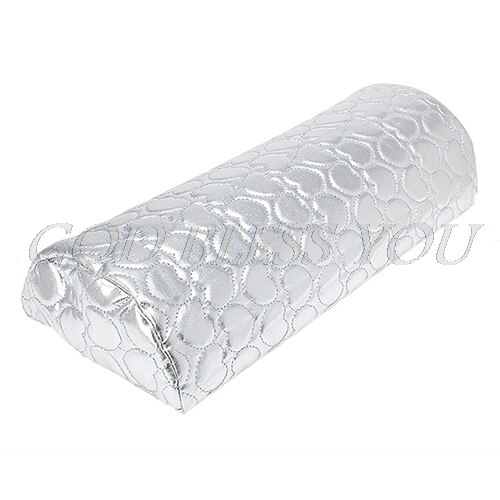 Cojín semicircular para manicura, cojín con reposabrazos para las manos, de Arte de uñas, cuidado de manicura, Color opcional,: Plata