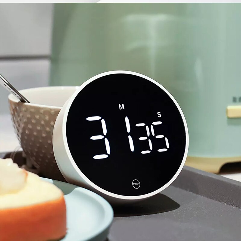 Xiaomi Miiiw Rotating Timer Brightness Adjustable Magnetic LED Digital Display Simple Kitchen Cooking Alarm Clock Multi Scene