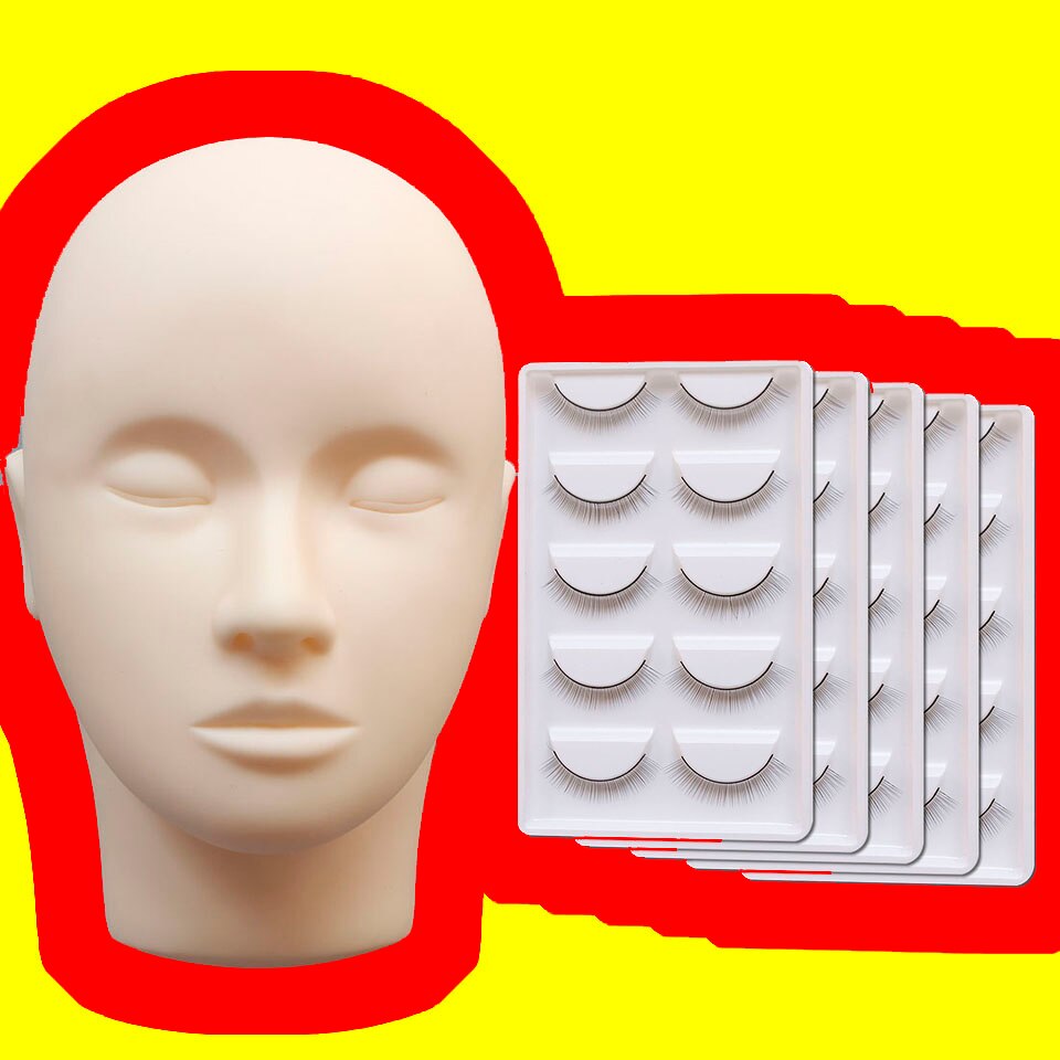 Pro Training Mannequin Platte Kop Praktijk Make Up Wimpers Wimper Extensions, Opleiding Hoofd Oefenpop Kosmetiek Pop Hoofd