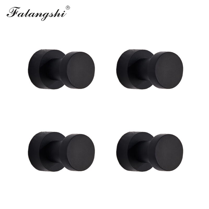 Wieszaki mosiężne wieszak na ubrania gospodarstwa domowego mała dekoracja Rustproof wieszak na ręcznik wieszak na płaszcze wieszak na klucze akcesoria łazienkowe WB8123: 4pcs Black