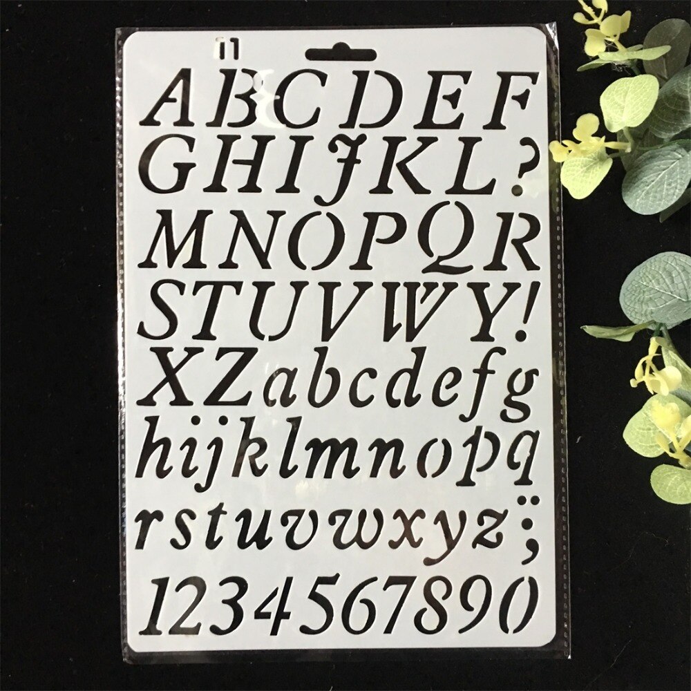 26cm Alphabet Letters DIY Craft Layering Stencils Painting Scrapbooking Stamping Embossing Album Paper Card Template: C