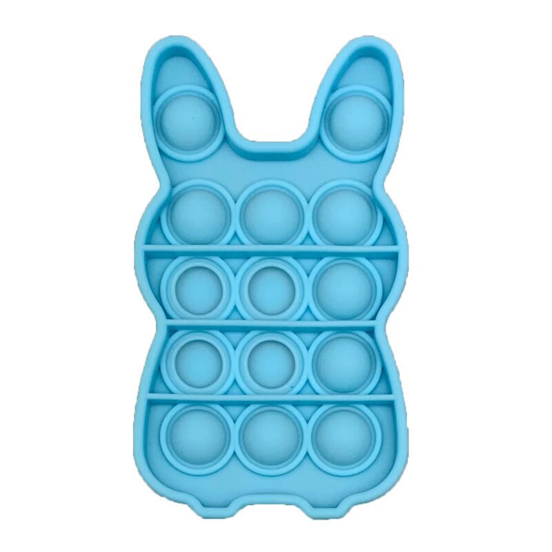 Einfache Push-Pop-Es Figet Spielzeug Bär Nette Form Anti-Stress Blase Sensorischen Stress Relief Autismus Bedürfnisse Angst kinder Erwachsene Spielzeug Lustige: Rabbit Blue