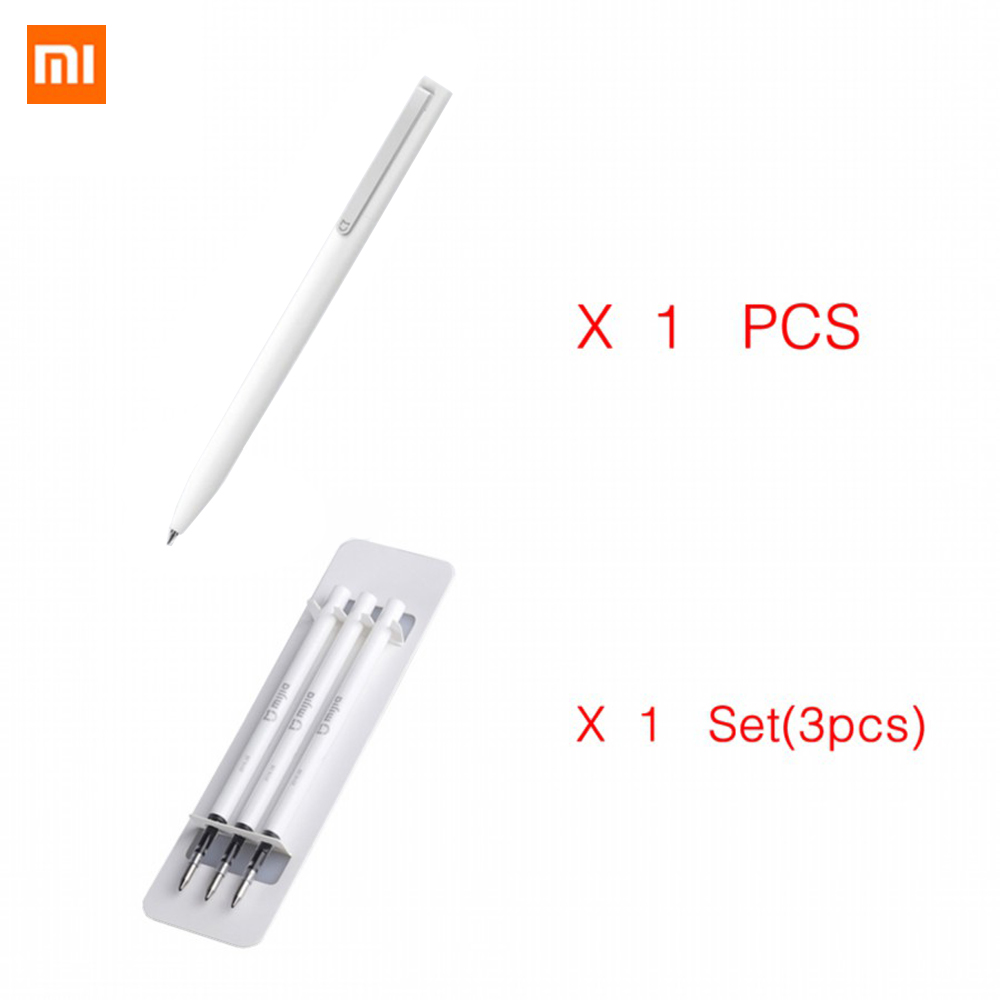 Original Xiaomi Mijia Sign Pen 9.5mm Signing Pen PREMEC Smooth Switzerland Refill MiKuni Japan Ink Add Mijia Black Refills: 1 Pen add 1set Refil