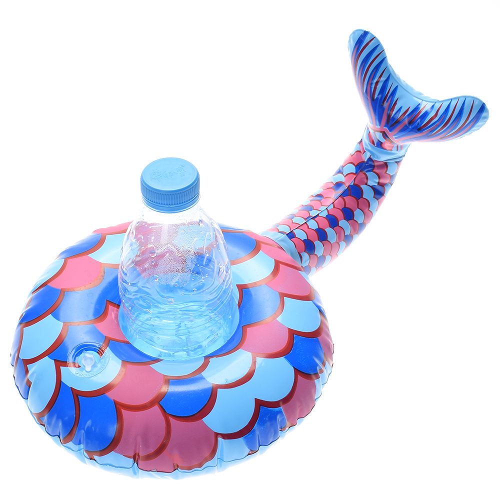 Inflatable Mermaid Pool Float Toys Drink Holder Cup Swimming Beach Water Bath Party Decoration Bar Coasters High Qualit