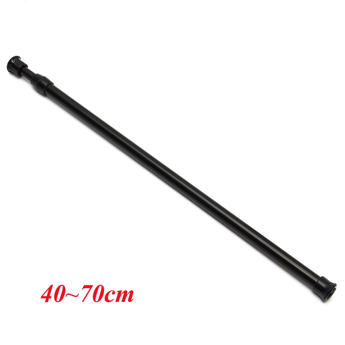 Telescopic Spring Tension Rod Metal Black Shower Curtain Pole Extendable Room Divider for Bathtub Shower Stall Window Wardrobe: 40 to 70cm