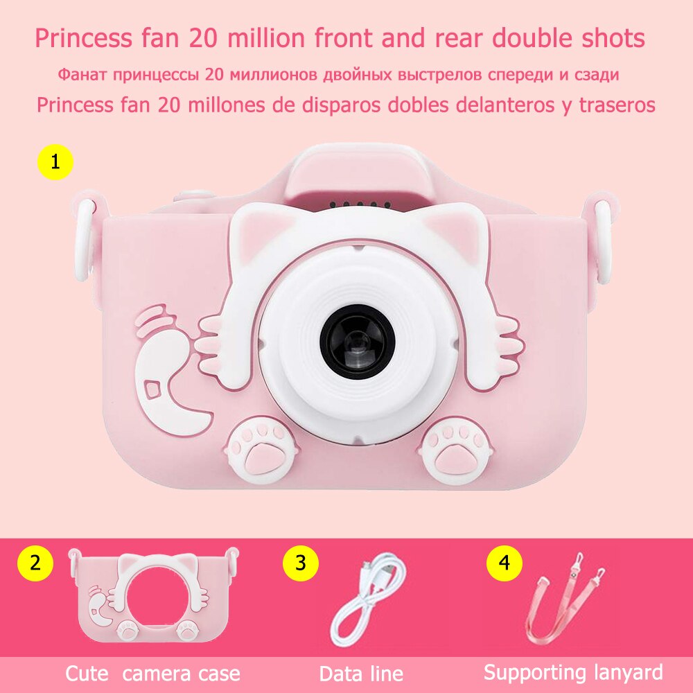 Bambini bambini fotocamera videocamere istantanee digitali regali di natale di capodanno Mini giocattoli educativi per ragazze ragazzi bambini bambino: Pink-NO Card