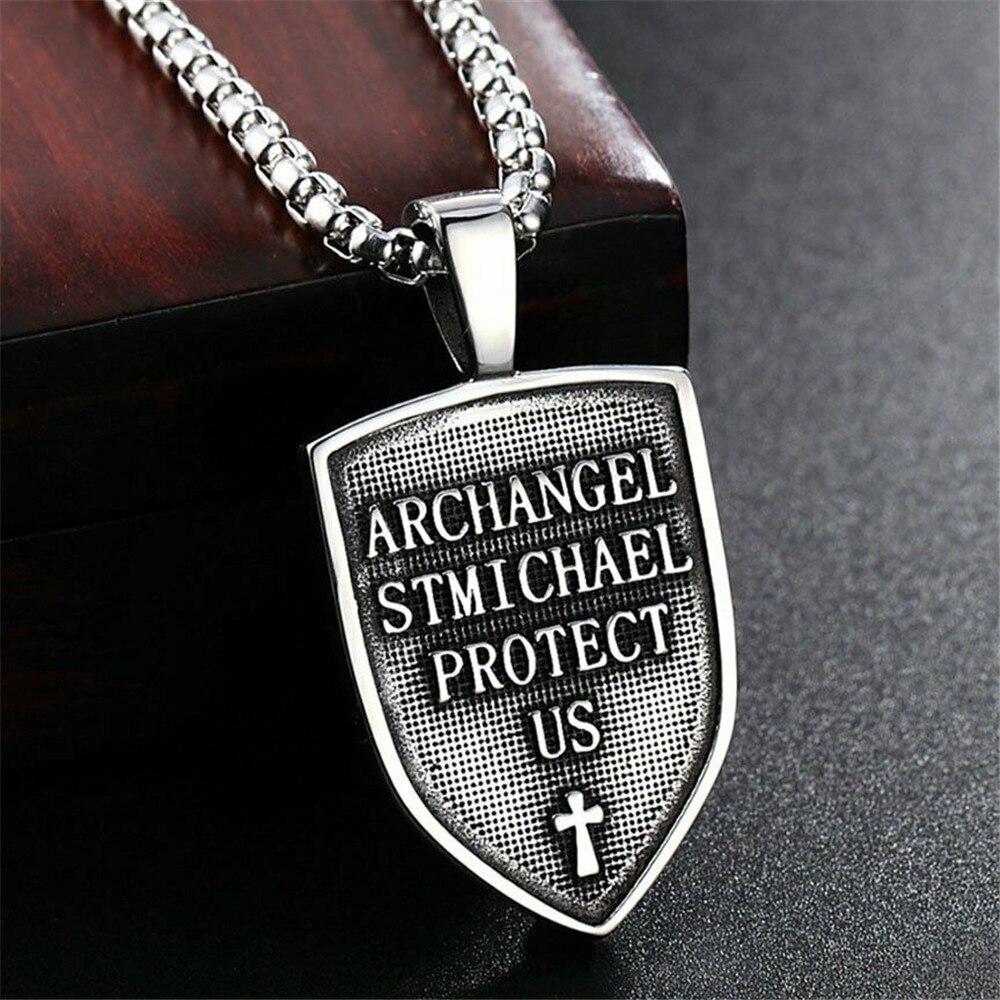 Pendentif médaillon de la Saint-valentin pour homme, collier en acier inoxydable