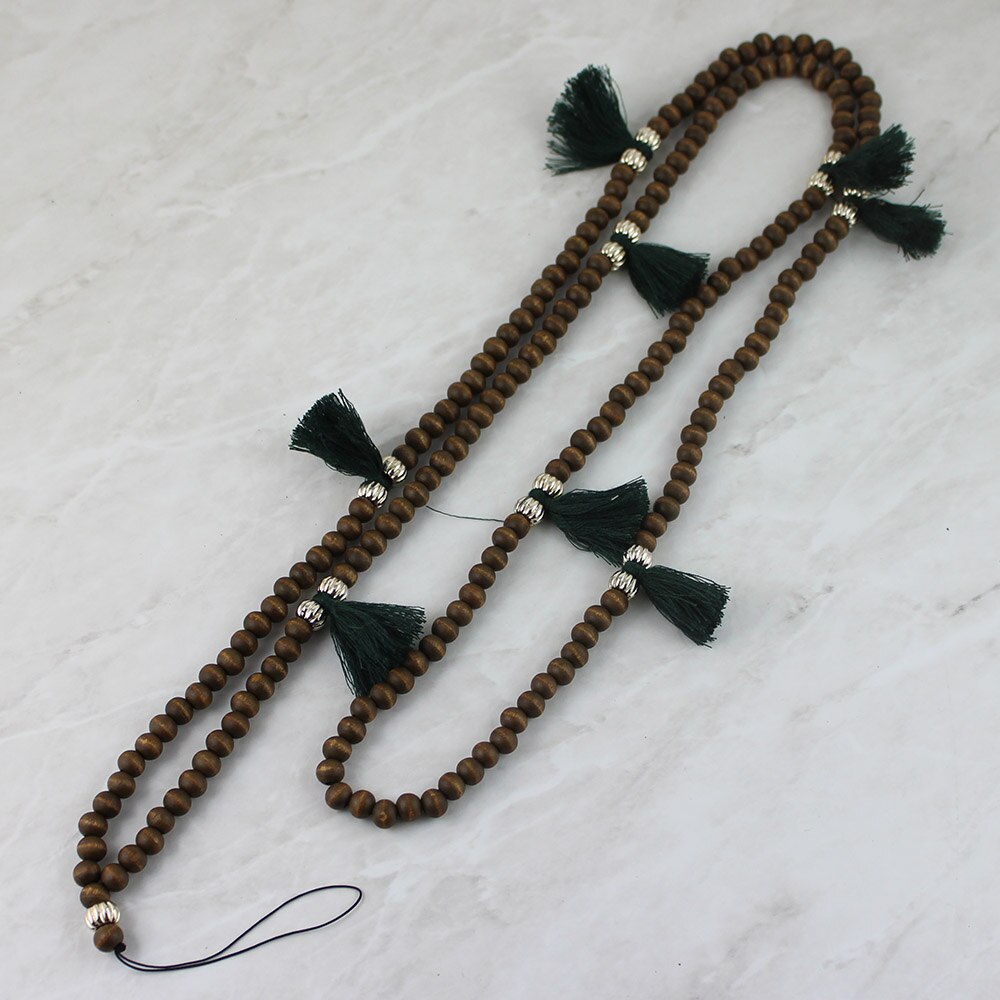 Grijs String Ketting Wood Beads Sleutelhanger Lanyard Voor Meisjes Telefoon Ketting Strap Lanyard Voor Sleutels: style4