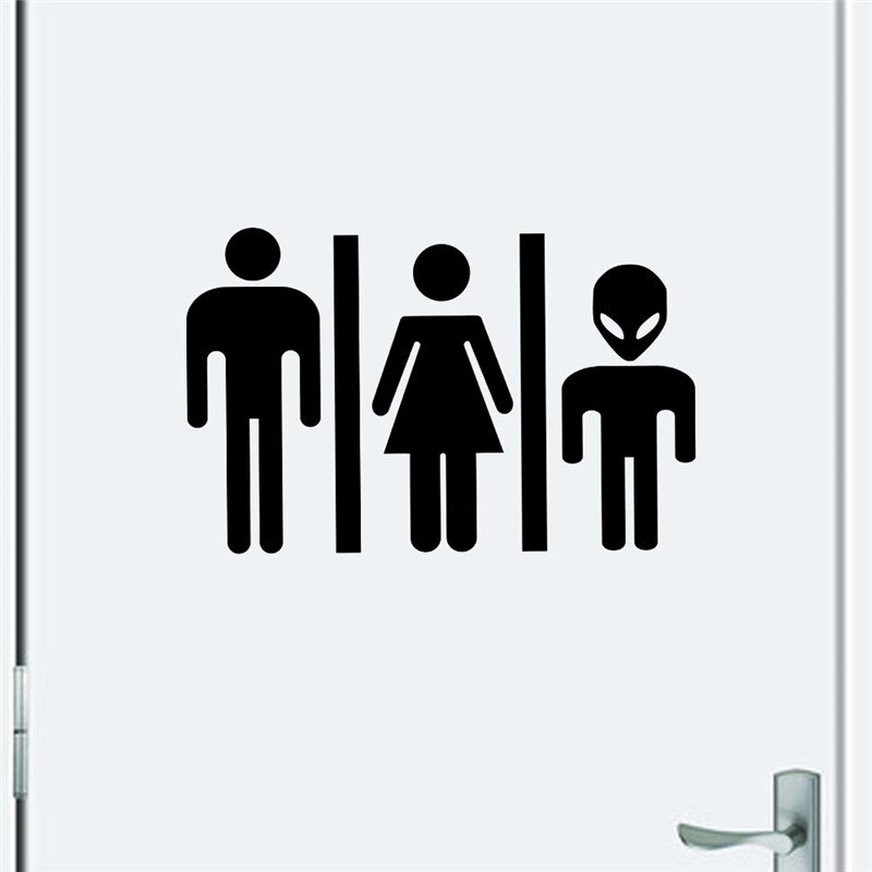 Funny Alien Toilet Sign DIY Door Sticker Decal 356 Bathroom Door Sign