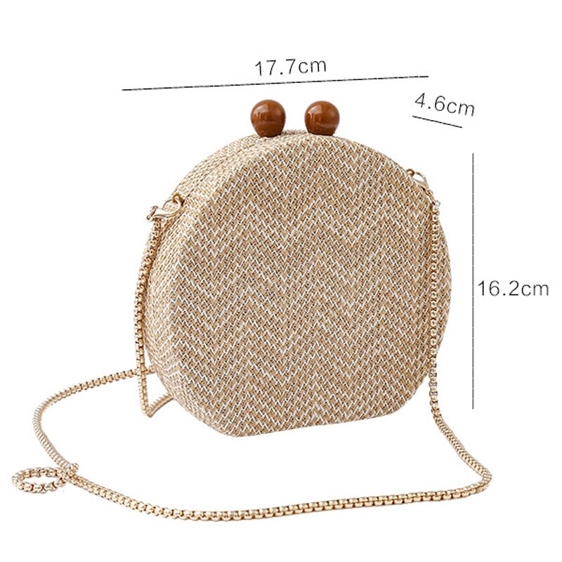 Mode Vrouwen Messenger Bags Gebreide Vintage Dag Koppelingen Avondtassen Geweven Keten Schoudertas Crossbody Zakken Stro Rieten Handtas