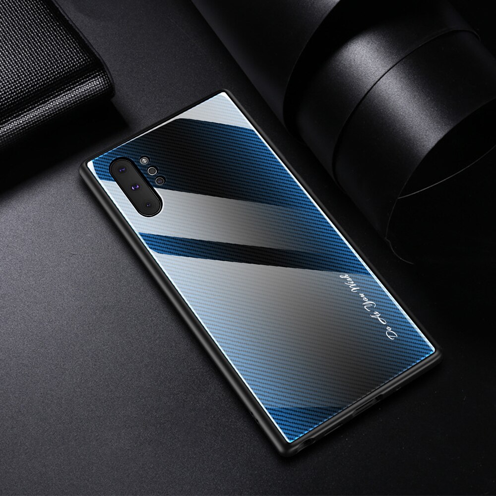 Voor Samsung Galaxy 10 Case Luxe Hard Gehard Glas Gradiënt Beschermende Cover Case Voor Samsung Note 10 Plus Note10 Pro: For Note 10 / blue