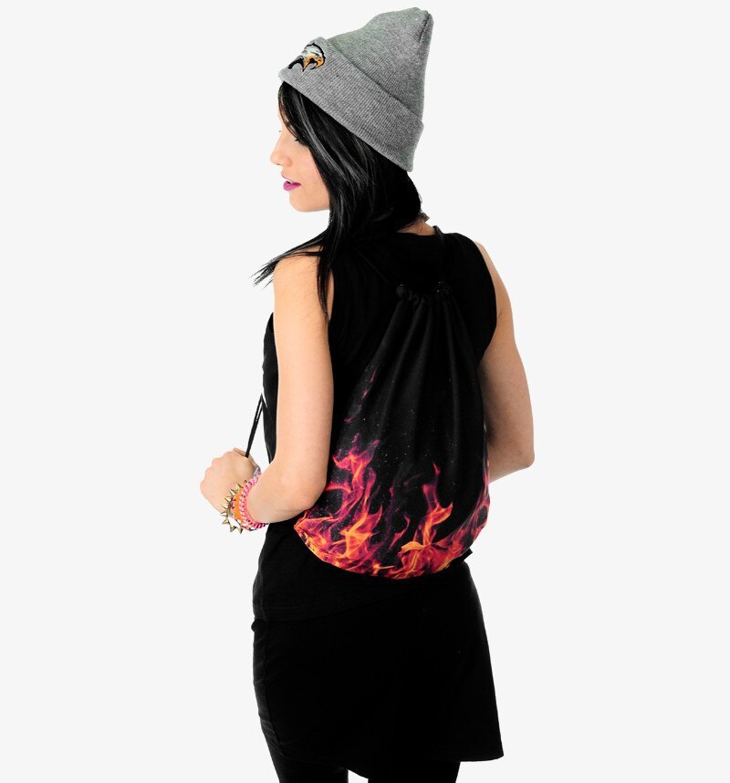 Rugzak Trekkoord Tassen Koord Mode 3D Afdrukken Fire Reizen Softback Mannen Tassen Unisex Vrouwen Schoudertas Knapzak