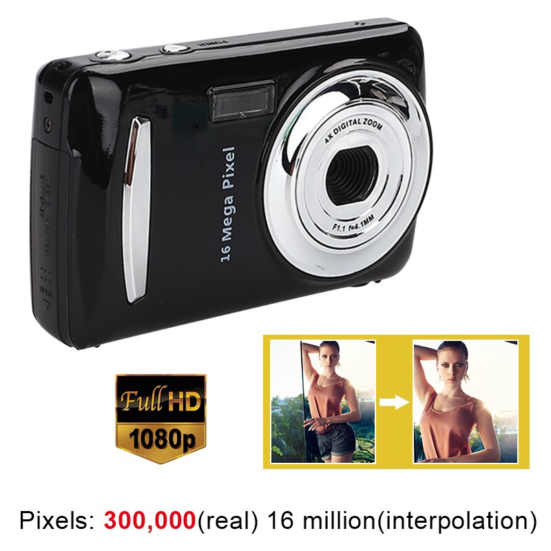 Caméra Ultra Photo noire 16mp HD 1080P, enregistreur vidéo de précision,